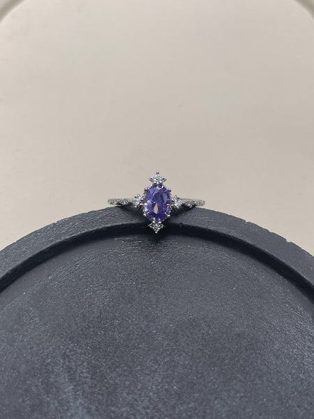 LAVENDER | S925 Sterling Silver I 18k Gold/Platinum Plated I Purple Cubic Zirconia | Ring