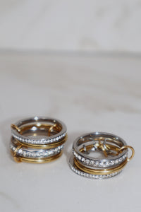 ZIA | Tarnish Free | linked 3 or 4 eternity bands Ring | Gold and Silver