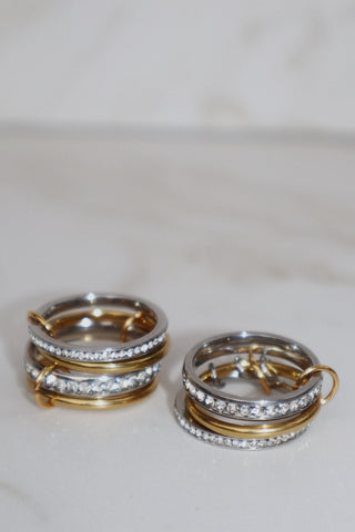 ZIA | Tarnish Free | linked 3 or 4 eternity bands Ring | Gold and Silver