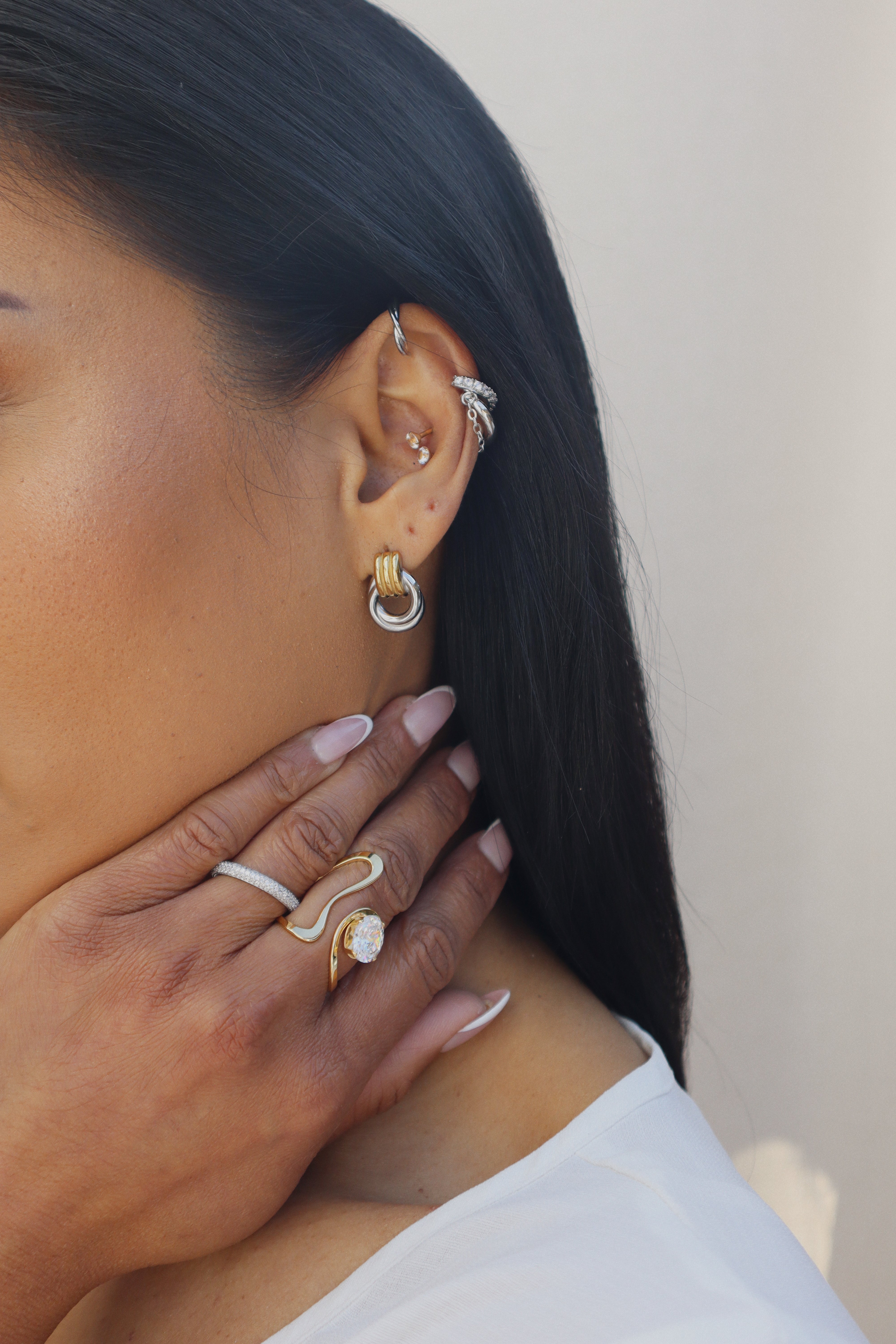 GEOMETRIC| Tarnish-Free| Geomtric Shaped Gold Ring|Adjustable