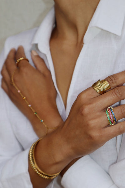 MALIBU RING | Tarnish Free | Adjustable | Gold Hug Ring