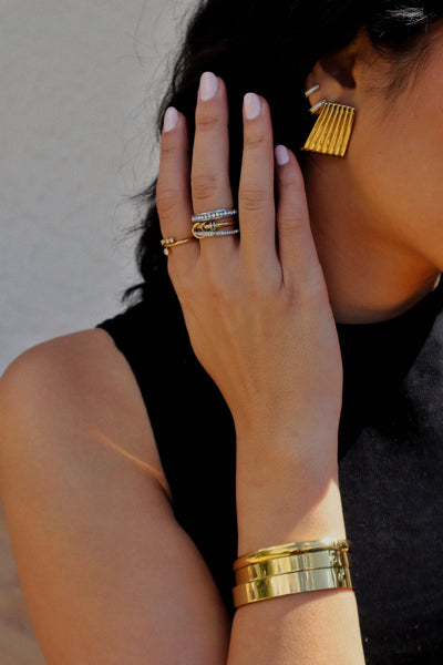 ZIA | Tarnish Free | linked 3 or 4 eternity bands Ring | Gold and Silver