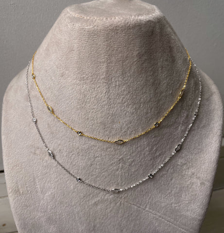 MARQUIS | Tarnish Free | S925 Sterling Silver | 18ct gold/platinum plated | Marquise Stone | Necklace