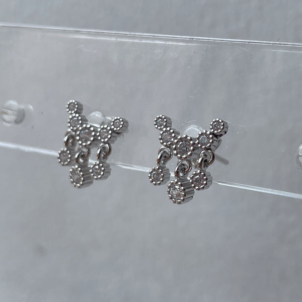 GAIA | S925 Sterling Silver | 18k Gold/Platinum Plated I Cubic Zirconia | Dainty Curve Charm Stud | Earring