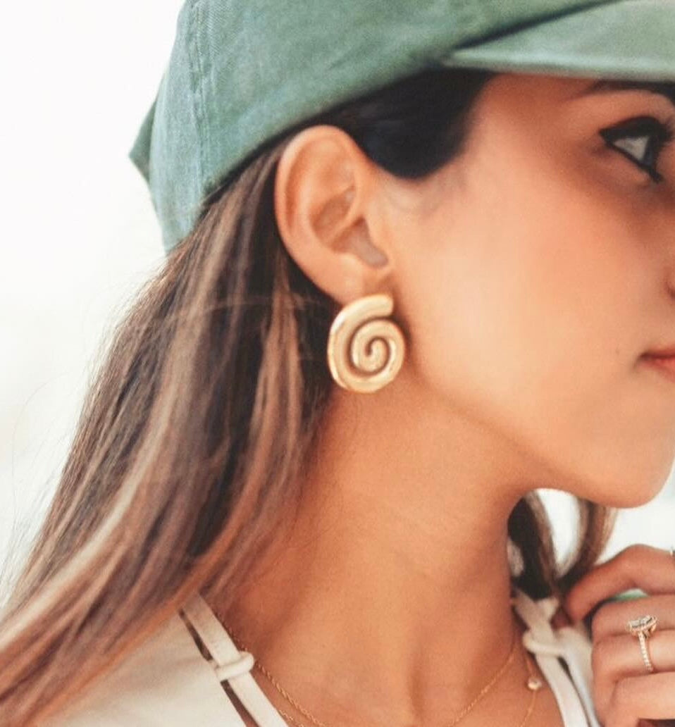 SPIRAL | Tarnish-Free | Stainless Steel | Chunky Swirl | Earrings