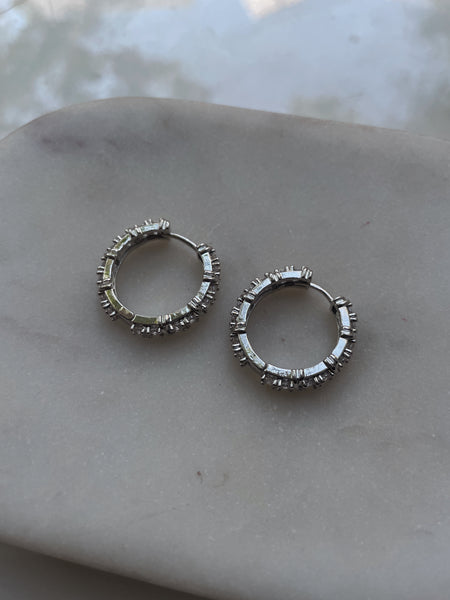 RAYA | Gold/Silver | Cubic Zirconia Medium Hoop | Earrings