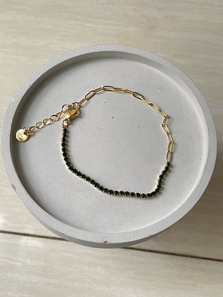 BREE | Gold/Silver Paperclip and Crystal Bracelet | Tarnish Free