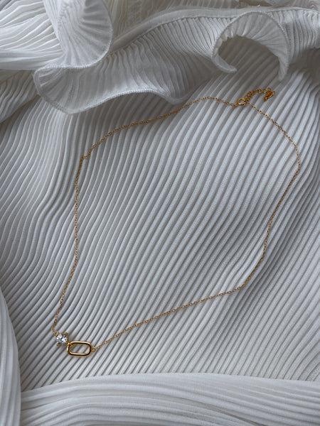MARZIA | S925 Sterling Silver I 18ct Gold Plated I Cubic Zirconia | Interlinked Necklace