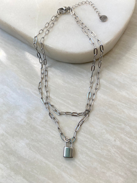 NUSHKA DOUBLE LAYER | ANKLET Tarnish-Free | Paper Clip Lock Anklet | Stainless Steel 18k Gold Plated