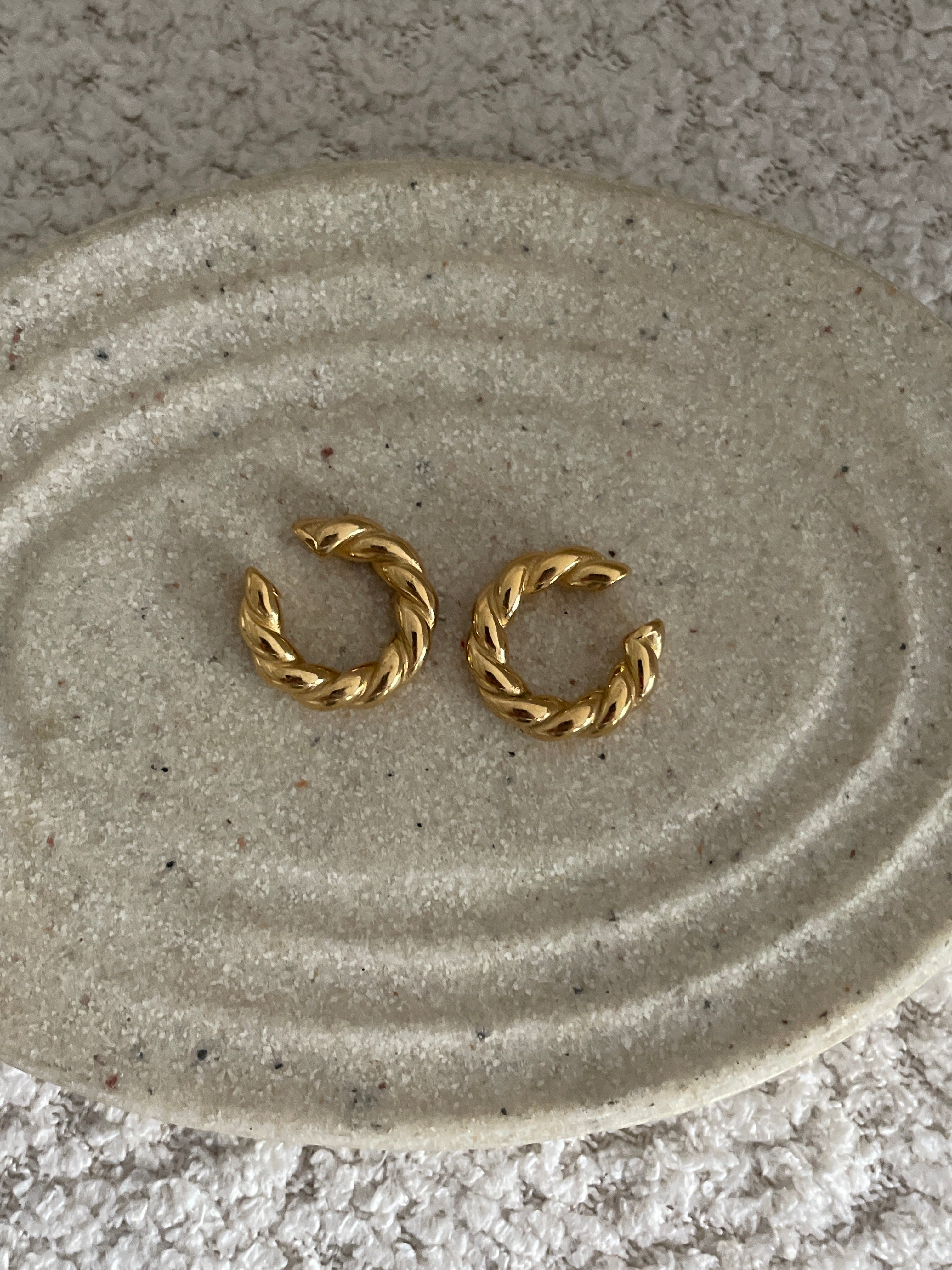 French Twist| Minimalist Gold Ear Cuff| Pair