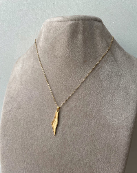 FOR PALESTINE I FALASTINE ARABIC WORD MAP | Tarnish Free I Gold Necklace