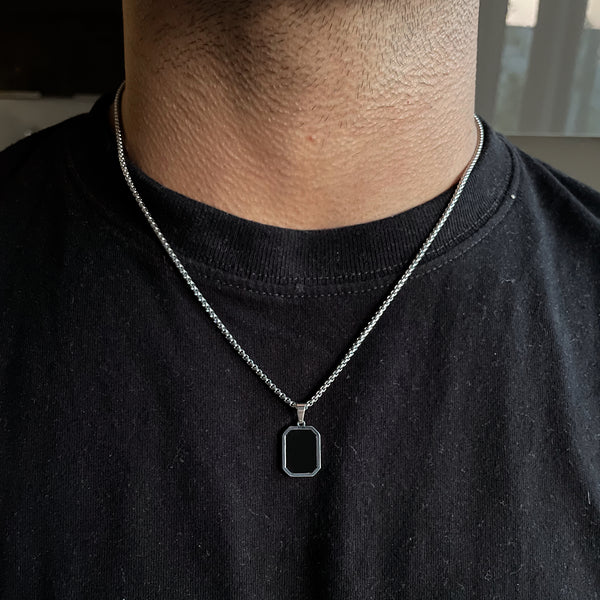 ACE | ZibaMan | Silver/ Gold Box Link Necklace | Tarnish-Free