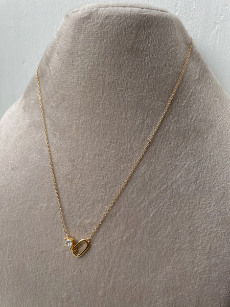 MARZIA | S925 Sterling Silver I 18ct Gold Plated I Cubic Zirconia | Interlinked Necklace
