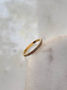 FLAUNT | Tarnish Free | Thin Encrusted | Gold/Silver/Rose Gold Ring (1 piece)