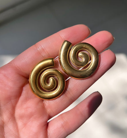 SPIRAL | Tarnish-Free | Stainless Steel | Chunky Swirl | Earrings