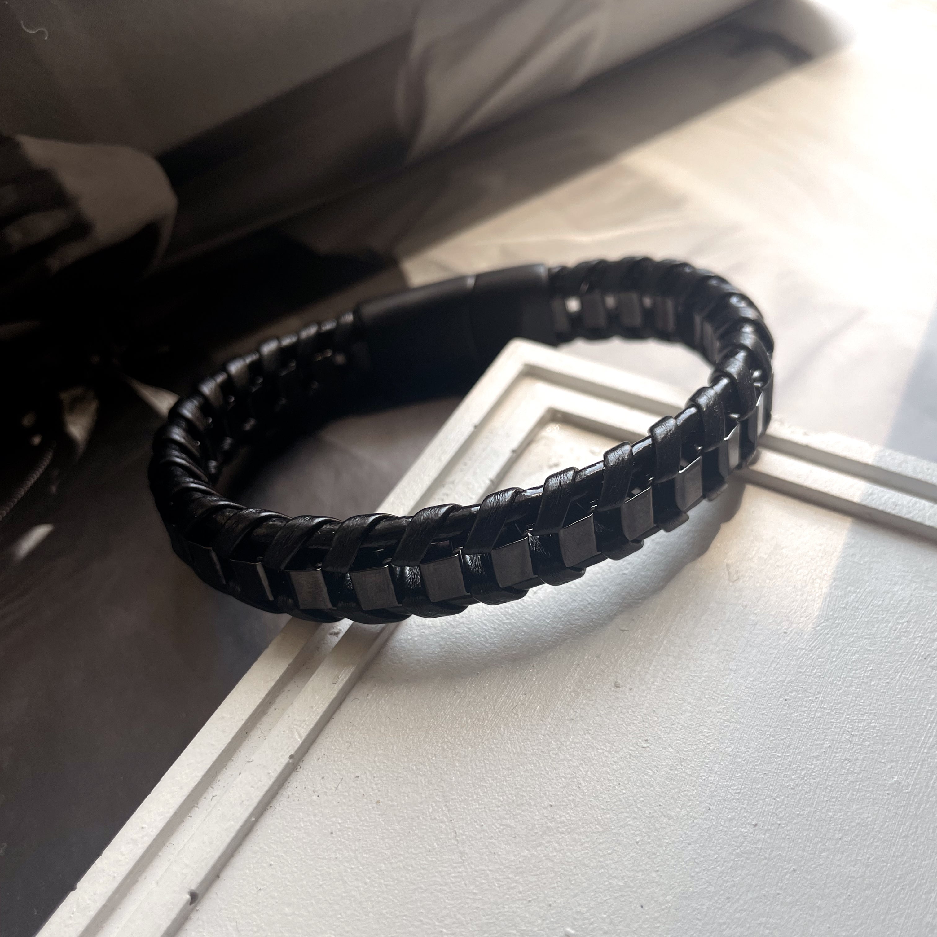 STATE | ZibaMan | Black/Gold/Silver Leather Bracelet