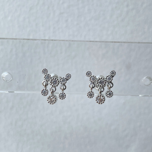 GAIA | S925 Sterling Silver | 18k Gold/Platinum Plated I Cubic Zirconia | Dainty Curve Charm Stud | Earring