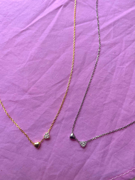 DEAREST | S925 Sterling Silver | 18ct Gold/Silver Plated | Dainty Double-Heart Necklace