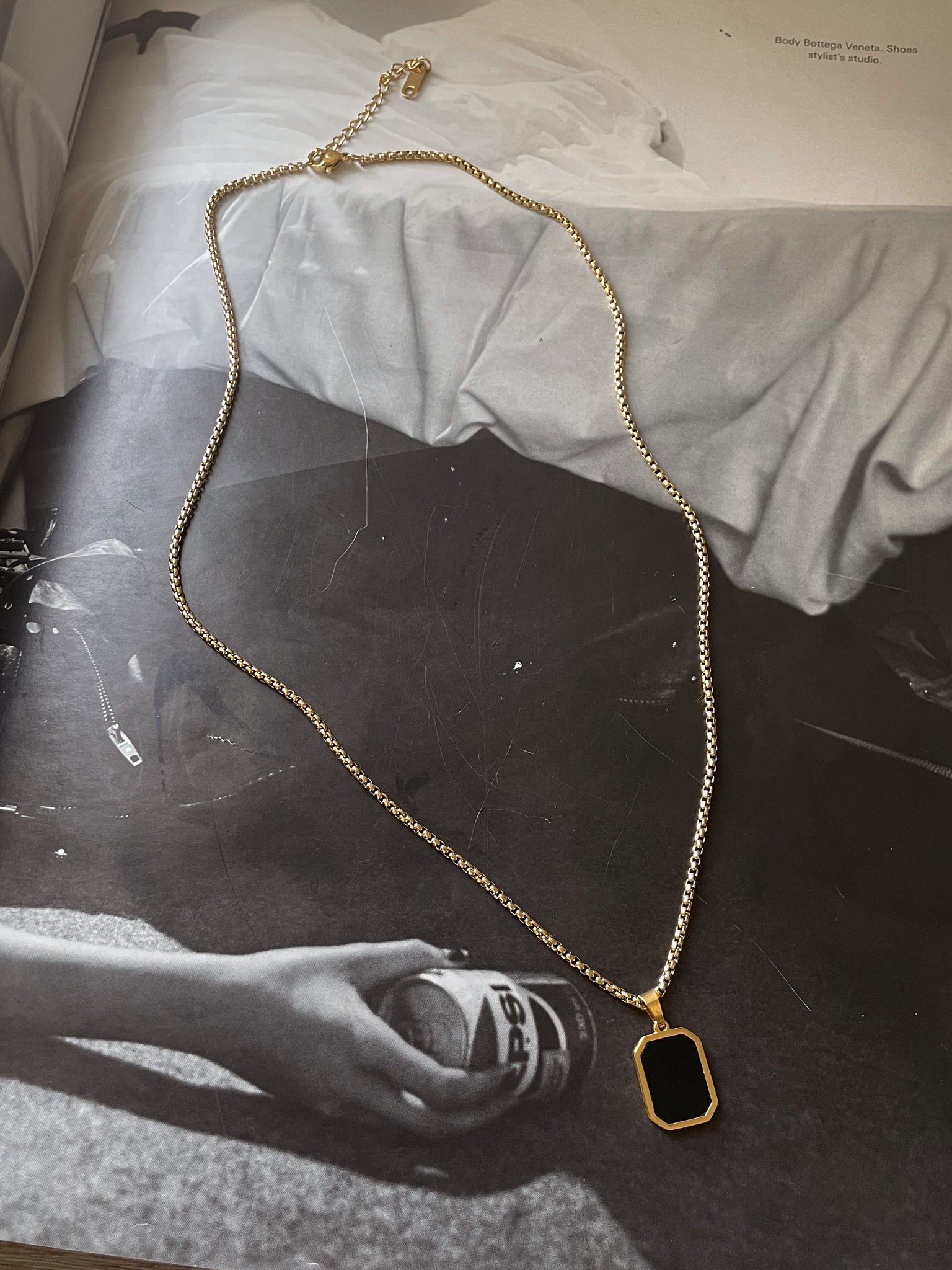 ACE | ZibaMan | Silver/ Gold Box Link Necklace | Tarnish-Free