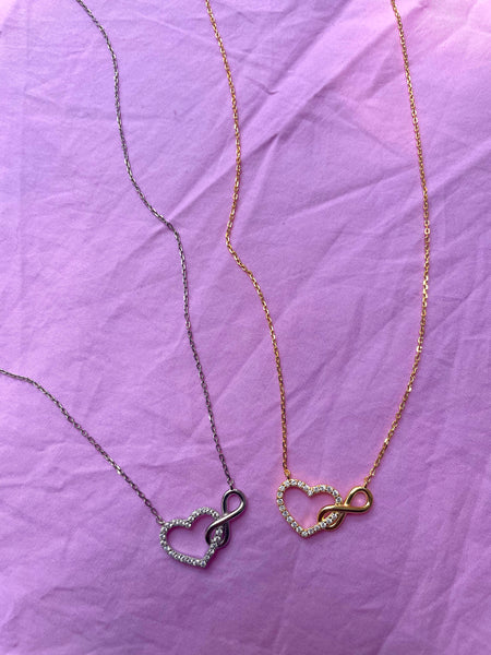 ETERNAL LOVE | S925 Sterling Silver | 18ct Gold/Silver Plated | Heart-Infinity Necklacet