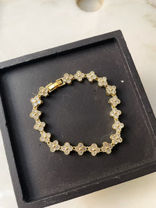 GARDENIA | Gold Clear/MultiColored/ Black Multi-Clover Flower | Necklace/Bracelet