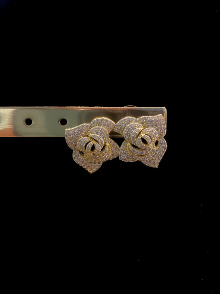 PRIMROSE | Silver Luxury Cubic Zirconia | Rose Flower Stud | Gold/Silver Earrings