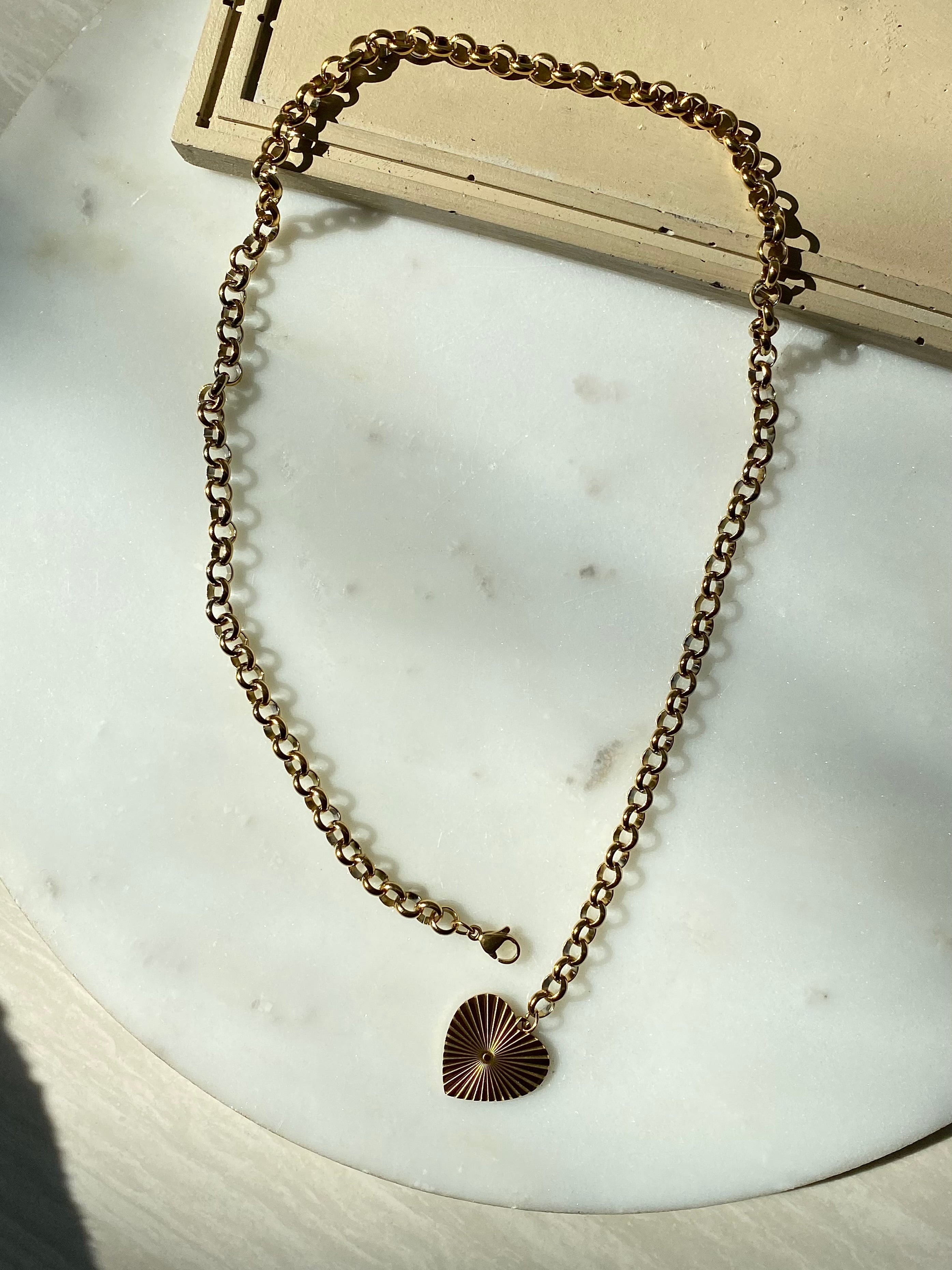 WHOLESOME | Tarnish-Free | Gold/Silver Chunky  Heart  Pendant | Necklace
