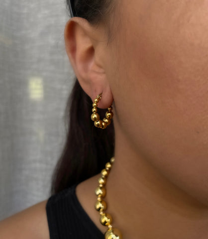 POPPY | Tarnish Free | Stainless Steel | Gold Plated/Silver Plated Hoop Bubble | Earrings