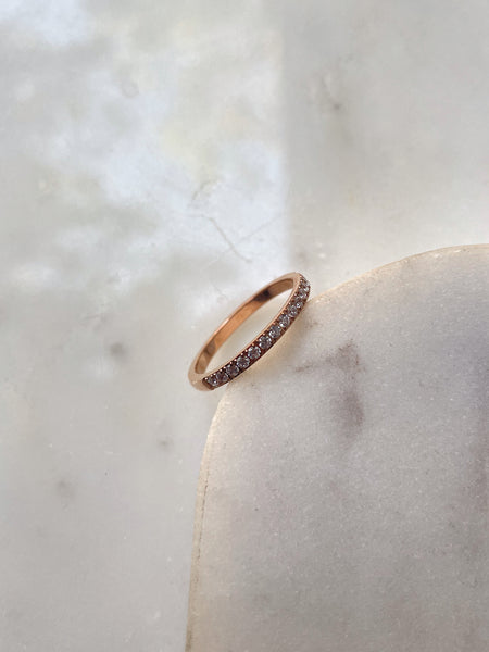FLAUNT | Tarnish Free | Thin Encrusted | Gold/Silver/Rose Gold Ring (1 piece)