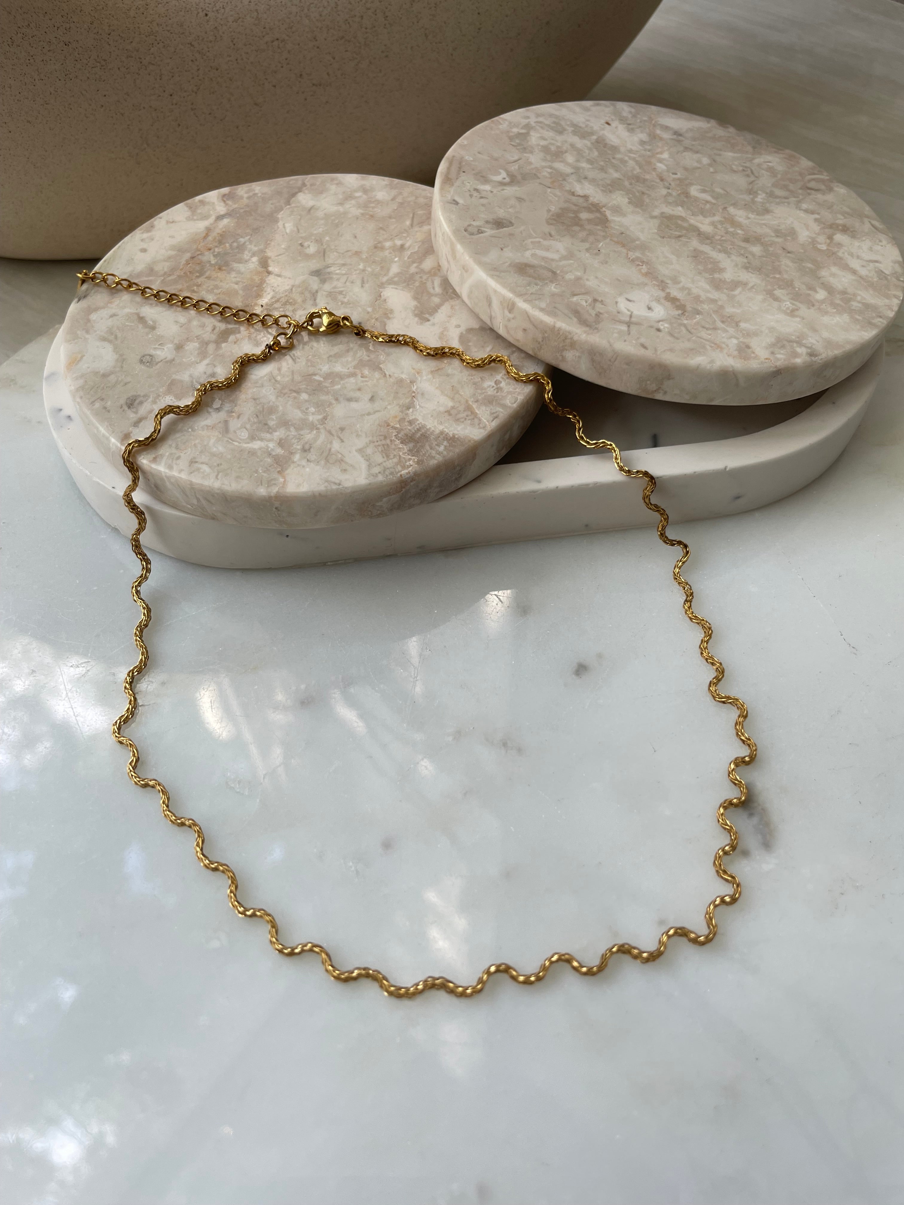 RIPPLE| Tarnish-Free|Gold Wavy Necklace/Bracelet