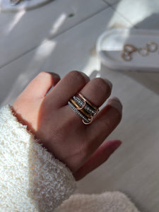 PIA | Tarnish Free | linked 4 eternity bands Ring | Gold/silver/rose gold