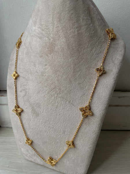 RICHES | Gold Multi Flower | Long Necklace