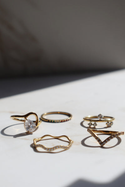 SCATTERED DIAMONDS | Tarnish Free | Minimalist Gold Ring