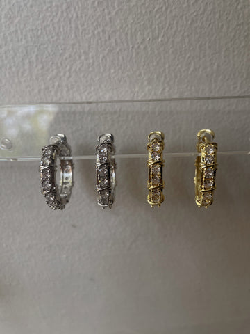 RAYA | Gold/Silver | Cubic Zirconia Medium Hoop | Earrings