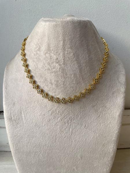 GARDENIA | Gold Clear/MultiColored/ Black Multi-Clover Flower | Necklace/Bracelet