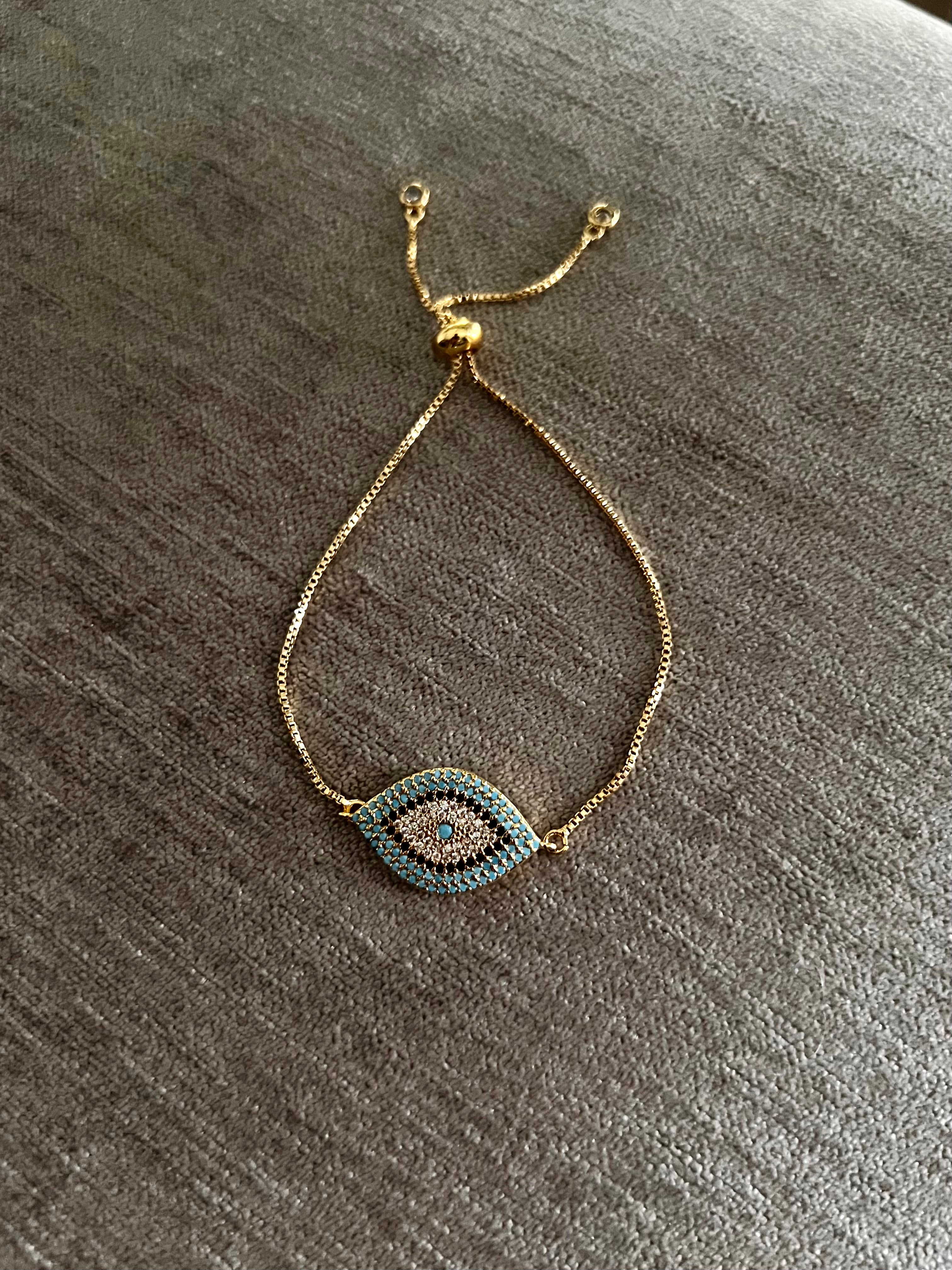 AALIYAH | Evil Eye Jewel Encrusted Adjustable Bracelet