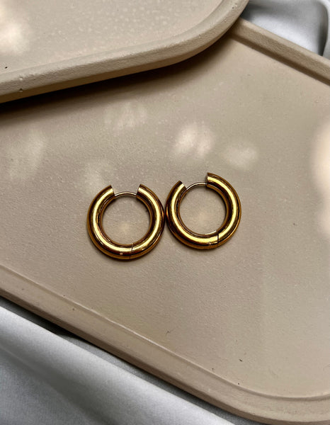 GEMMA | Tarnish Free | Gold Chunky Hoop | Earrings (5 sizes)