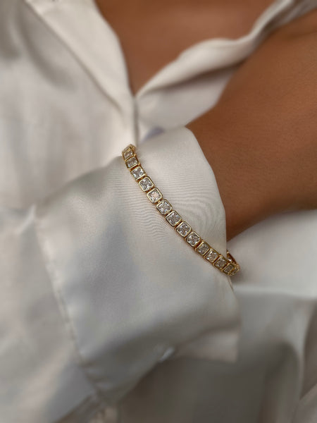 RITZY | Stainless Steel | Gold/Silver Luxury Cubic Zirconia | Tennis Bracelet