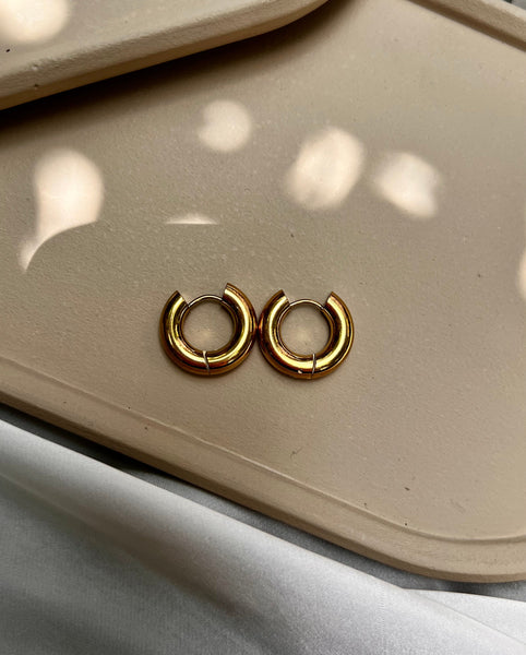 GEMMA | Tarnish Free | Gold Chunky Hoop | Earrings (5 sizes)