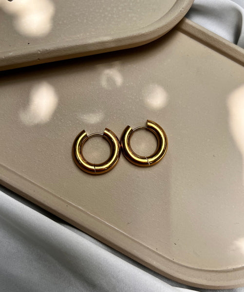 GEMMA | Tarnish Free | Gold Chunky Hoop | Earrings (5 sizes)