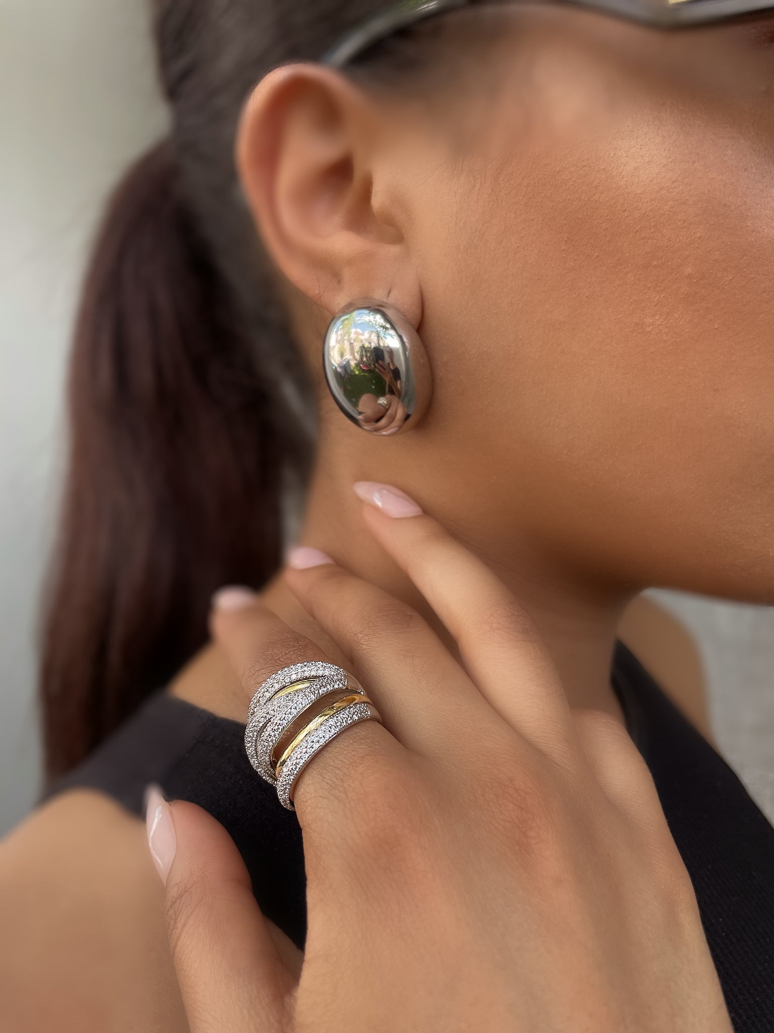 DOME| Tarnish Free | Gold/Silver Oval Earring