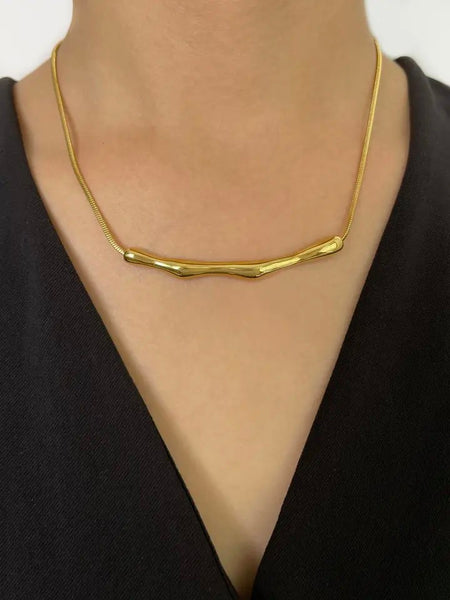 CRAVE | Gold/Silver Irregular Bar Pendant | Tarnish Free | Necklace