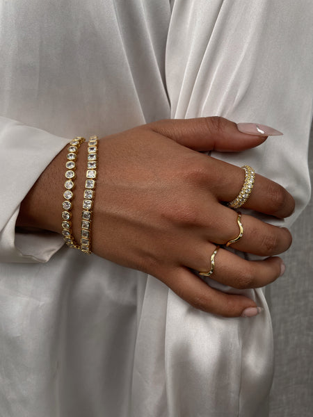 RITZY | Stainless Steel | Gold/Silver Luxury Cubic Zirconia | Tennis Bracelet
