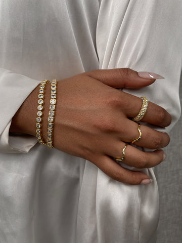 RITZY | Stainless Steel | Gold/Silver Luxury Cubic Zirconia | Tennis Bracelet