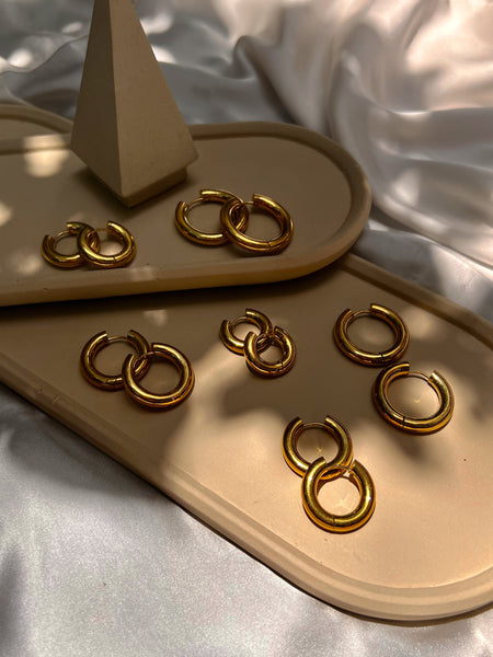 GEMMA | Tarnish Free | Gold Chunky Hoop | Earrings (5 sizes)