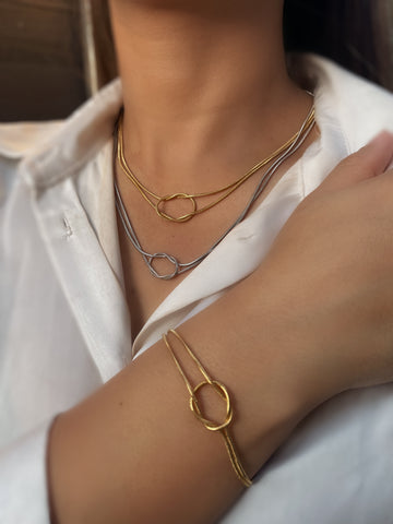 LOVEMEKNOT | Tarnish Free | Gold/Silver Entwined | Necklace/Bracelet