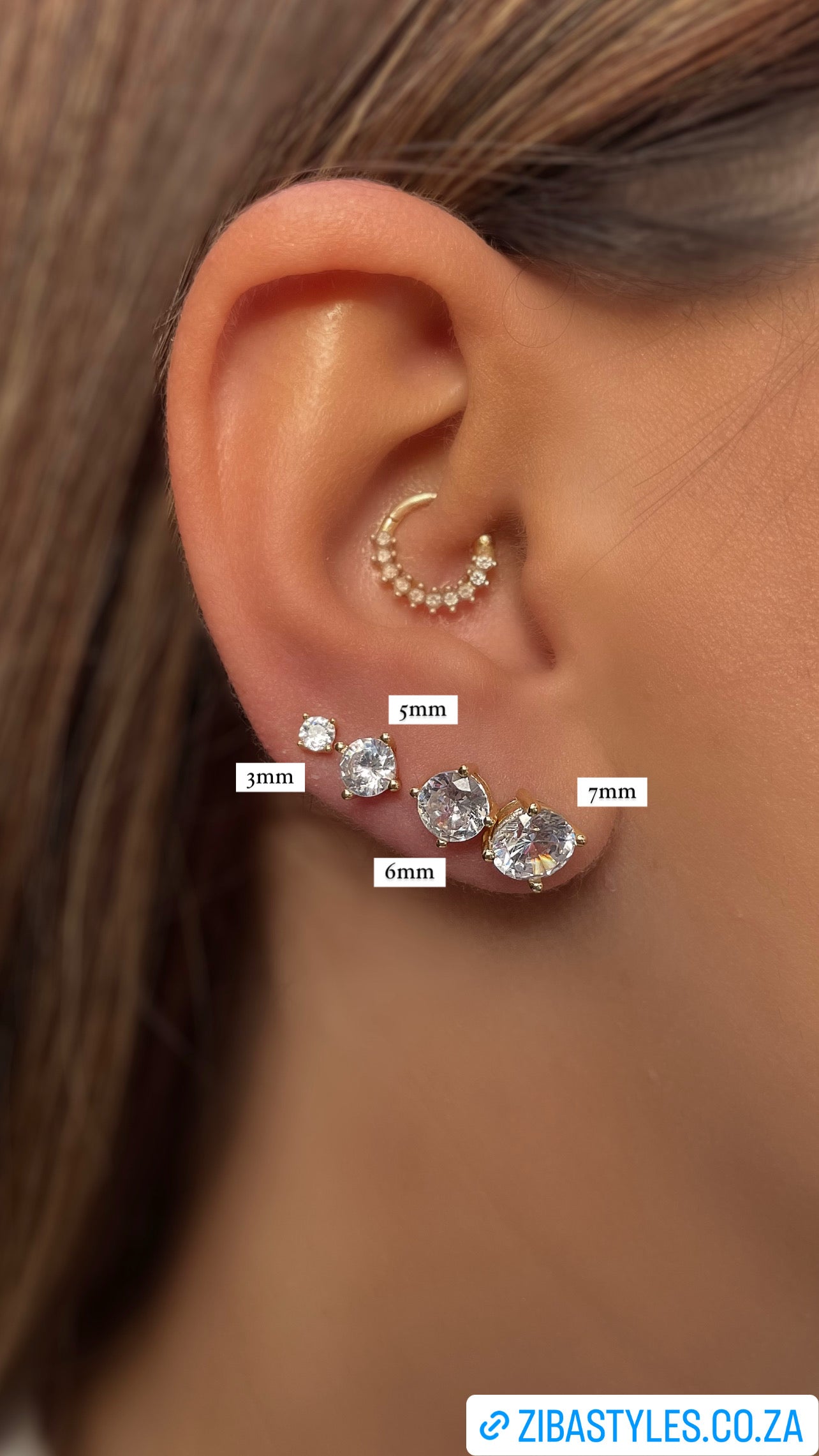 CLASSIC STUDS | S925 Sterling Silver | 18ct Gold Plated | Cubic Zirconia |  Stud Earring