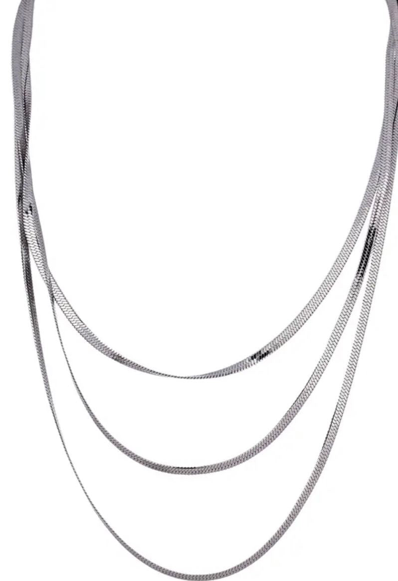 VANCOUVER | Tarnish Free | Triple Layer Gold/Silver Snakechain |  Necklace