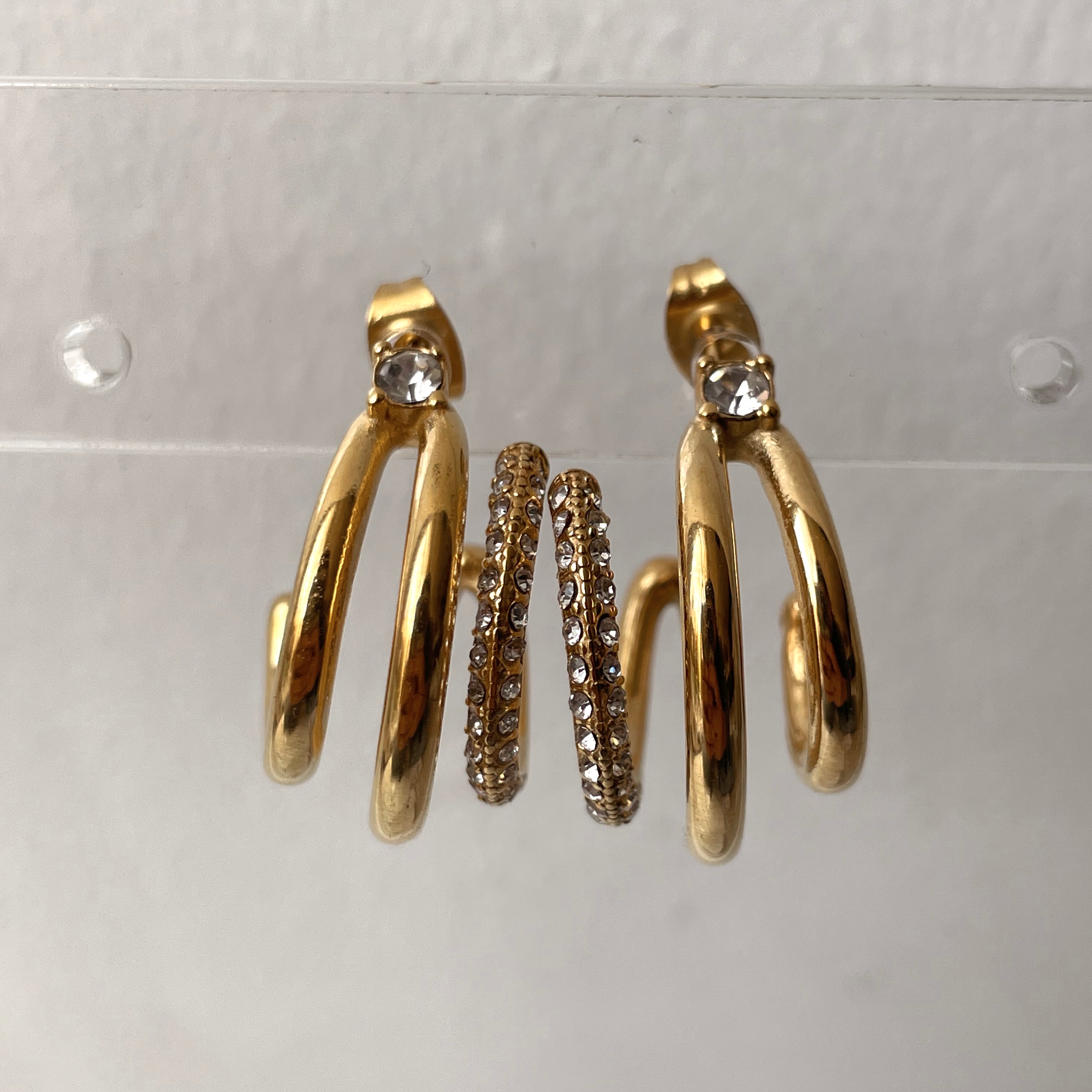DELUXE | Tarnish Free | Gold Triple-Layer Encrusted | Earring
