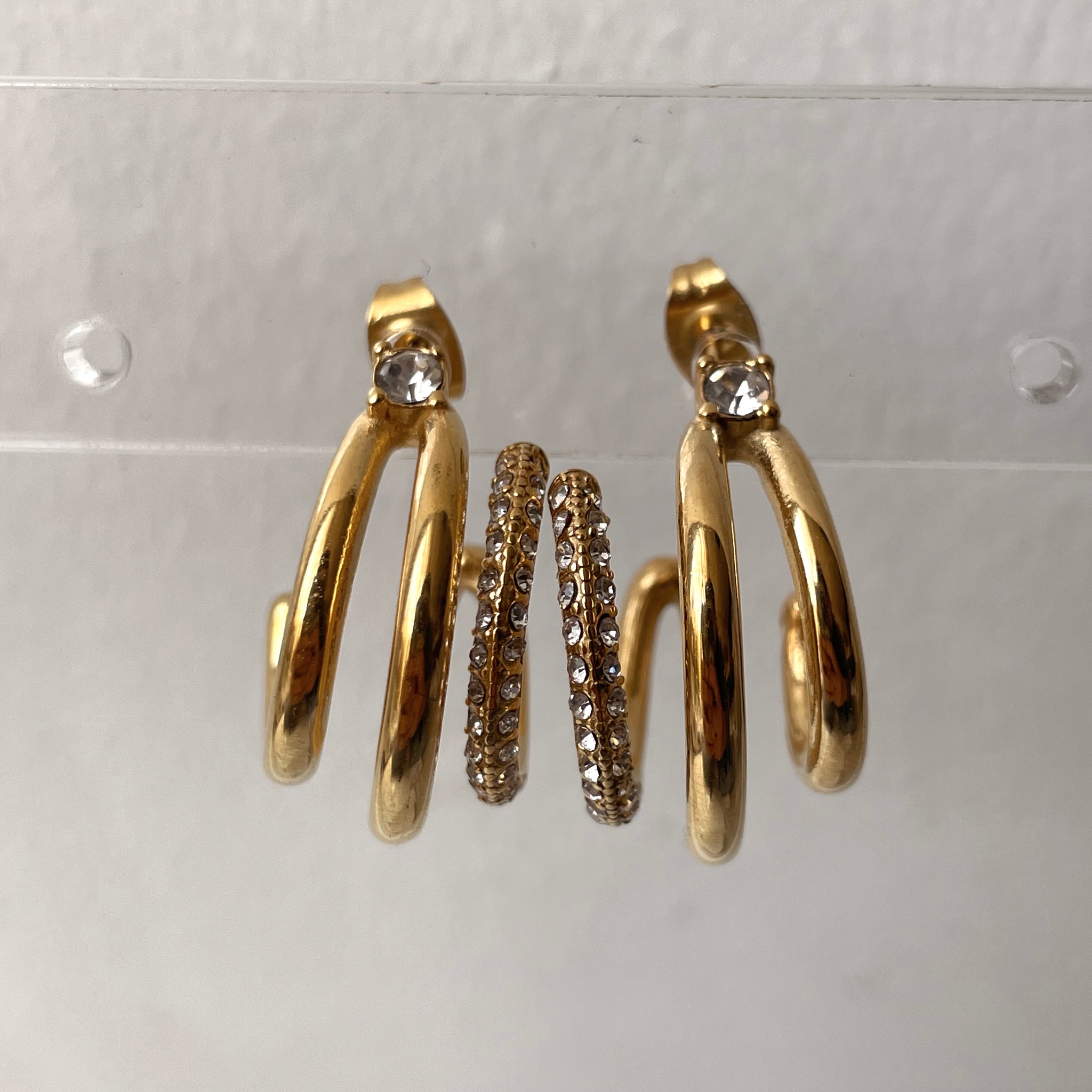 DELUXE | Tarnish Free | Gold Triple-Layer Encrusted | Earring